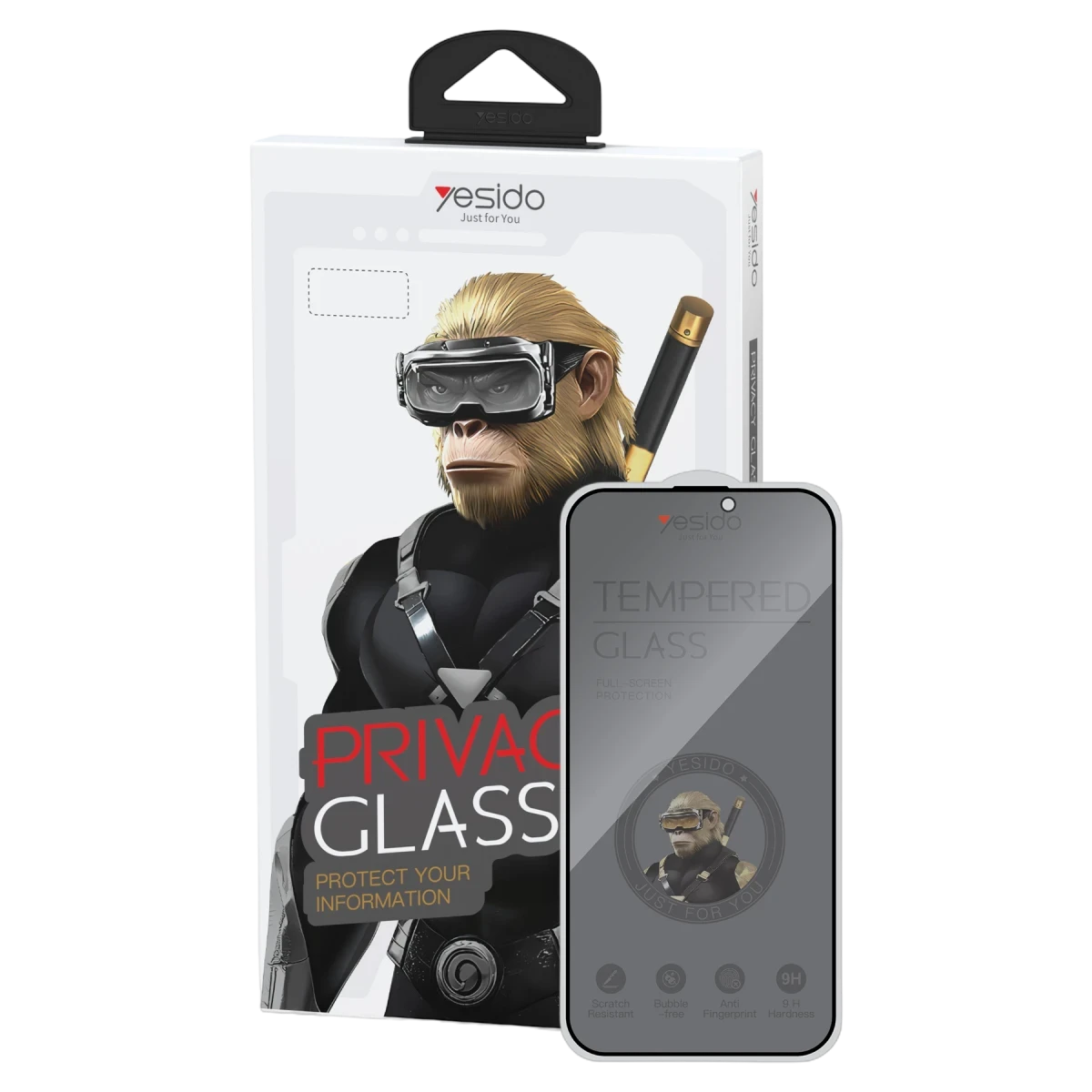 Yesido Apple iPhone 17 TG27 Hayalet Cam Ekran Koruyucu - Siyah